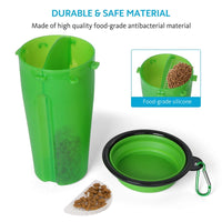 Dog 2 in 1 Portable Food and Water Bottle and bowl